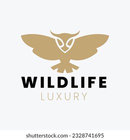 Elegant Flying Owl Bird Logo Concept