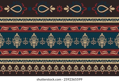 Elegant folk art patterns with classic, ethnic, Boho decorations.
