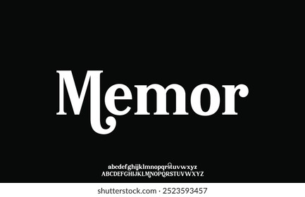 Elegante fonte, estética, fonte de casamento Número, Classic Lettering minimal Fashion Designs. Tipografia modernas fontes serif conceito vintage decorativo regular. ilustração vetorial