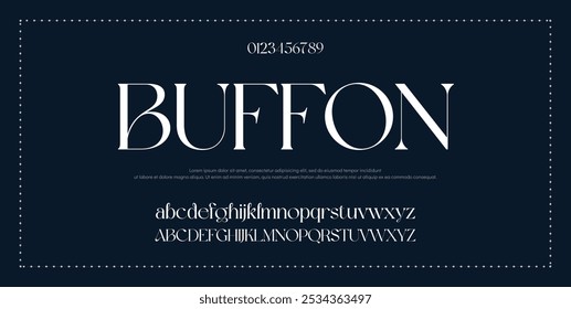 Fonte elegante, estética, maiúscula, minúscula e número. fonte casamento, Classic Lettering design de moda minimal. Tipografia modernas fontes serif conceito vintage decorativo regular. ilustração vetorial