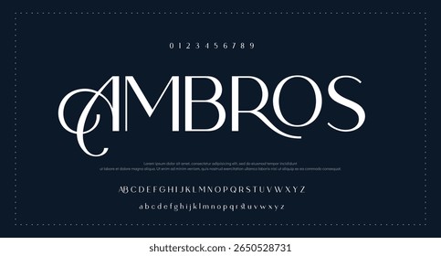 Elegant Font, aesthetic, Uppercase Lowercase and Number. wedding font, Classic Lettering Minimal Fashion Designs. Typography modern serif fonts regular decorative vintage concept. vector illustration
