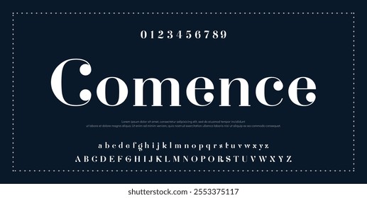 Logotipo elegante do alfabeto da fonte. Tipografia Beleza moda luxo clássico letras serif fontes decorativo casamento vintage retro logos. ilustração vetorial