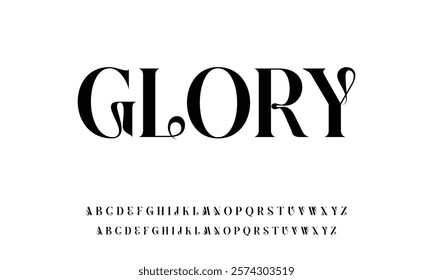 Elegant font alphabet logo. Typography Beauty fashion luxury classic letters serif fonts decorative wedding vintage retro logos. vector illustration