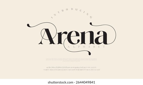 Elegant font alphabet logo. Typography Beauty fashion luxury classic letters serif fonts decorative wedding vintage retro logos. vector illustration
