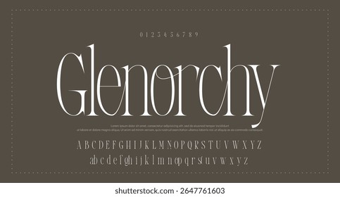 Logotipo elegante do alfabeto da fonte. Tipografia Beleza moda luxo clássico letras serif fontes decorativo casamento vintage retro logos. ilustração vetorial