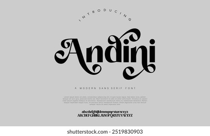 Elegant font alphabet uppercase lowercase and number. Classic lettering minimal fashion designs. Typography modern serif fonts regular decorative vintage concept. Vector illustration
