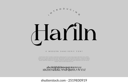 Elegant font alphabet uppercase lowercase and number. Classic lettering minimal fashion designs. Typography modern serif fonts regular decorative vintage concept. Vector illustration
