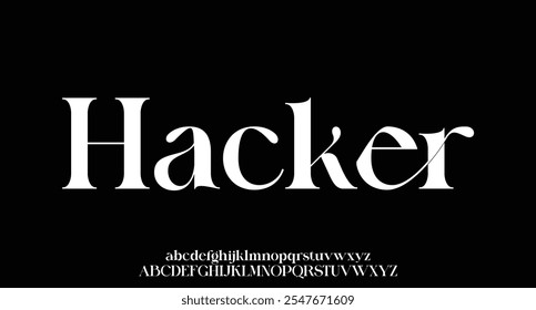 elegant font alphabet uppercase lowercase and number. Classic lettering minimal fashion designs. Typography modern serif fonts regular decorative vintage concept. Vector illustration