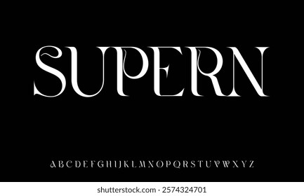 elegant font alphabet uppercase lowercase and number. Classic lettering minimal fashion designs. Typography modern serif fonts regular decorative vintage concept. Vector illustration