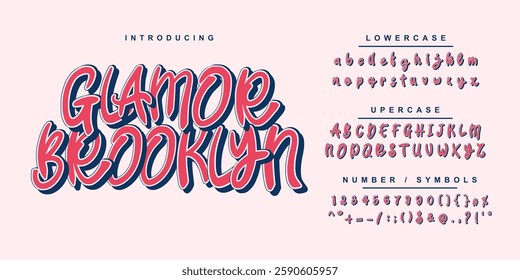 Elegant Font "Glamor Brooklyn" Uppercase Lowercase and Number. Classic Lettering Minimal Fashion Designs. Typography modern serif fonts regular decorative vintage concept. vector illustration