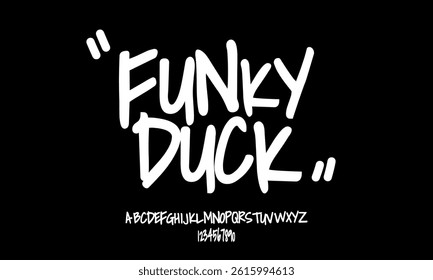 Elegant Font. Groovy Font. Graffiti Font. Creative Hand Drawn Uppercase and Number. Street Art Classic Lettering Fashion Designs Typography modern serif decorative vintage concept vector illustration