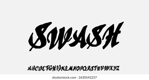 Elegant Font. Groovy Font. Graffiti Font. Creative Hand Drawn Uppercase. Street Art Classic Lettering Fashion Designs Typography modern serif decorative vintage concept vector illustration