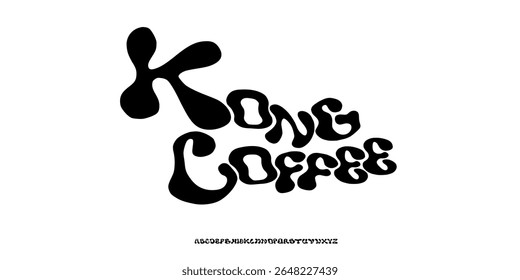 Elegante Fonte groovy mão desenhada. Clássico Lettering minimal Fashion Designs. Tipografia fontes modernas conceito vintage decorativo regular. ilustração vetorial retro playfull
