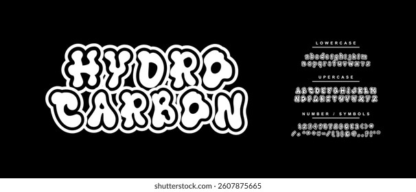 Elegant Font. Hydro Carbon Font. Creative Hand Drawn Uppercase and Number. Street Art Classic Lettering Fashion Designs Typography modern serif  decorative vintage concept vector illustration