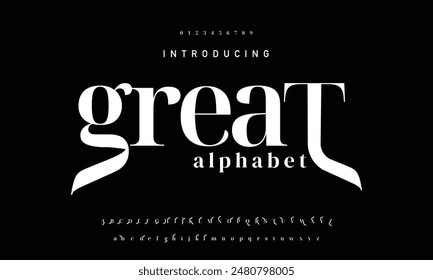 Elegant Font. Luxurious Glamour Exclusive Regular Font. Uppercase Lowercase and Number. Minimal Fashion Design