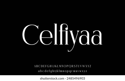 Elegant Font. Luxurious Glamour Exclusive Regular Font. Uppercase Lowercase and Number. Minimal Fashion Design