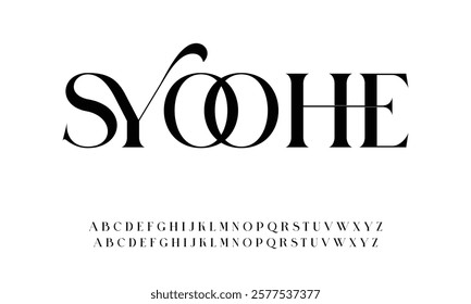 Elegant Font. Luxurious Glamour Exclusive Regular Font. Uppercase Lowercase and Number. Minimal Fashion Design