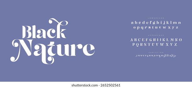 Elegant Font. Luxurious Glamour Exclusive Regular Font. Uppercase Lowercase and Number. Minimal Fashion Design