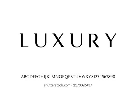 Elegant Font. Luxurious Font. Glamour Font Uppercase and Number. Minimal Fashion Design Font. 