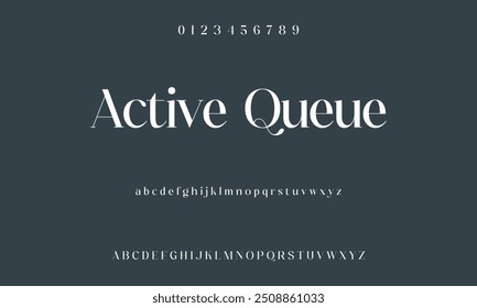 Elegant font and numbering for alphabet letters. Vector illustration of lovely wedding classic writing serif fonts decorated vintage retro theme.