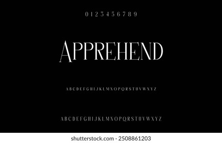 Elegant font and numbering for alphabet letters. Vector illustration of lovely wedding classic writing serif fonts decorated vintage retro theme.