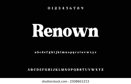 Elegant font and numbering for alphabet letters. Vector illustration of lovely wedding classic writing serif fonts decorated vintage retro theme.