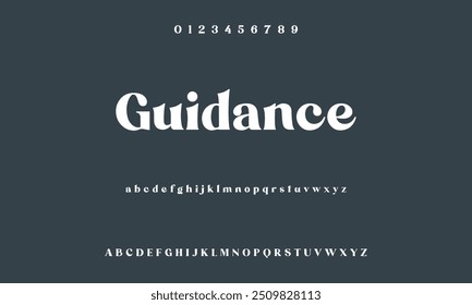 Elegant font and numbering for alphabet letters. Vector illustration of lovely wedding classic writing serif fonts decorated vintage retro theme.