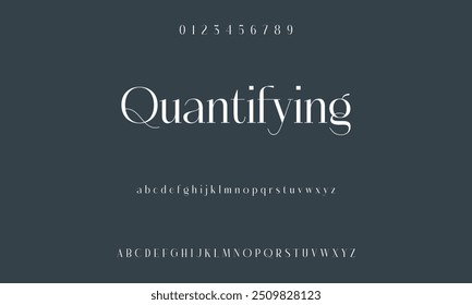 Elegant font and numbering for alphabet letters. Vector illustration of lovely wedding classic writing serif fonts decorated vintage retro theme.