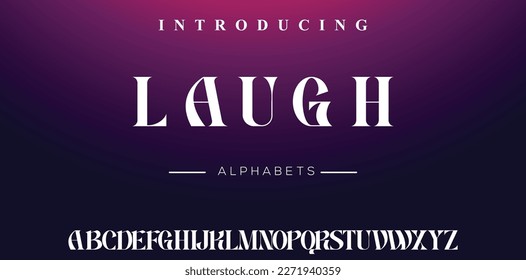 Elegant font set. Modern alphabet letters serif Lettering Typography Fonts uppercase and number. vector illustration