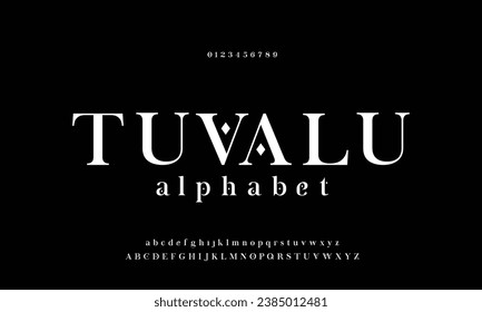 Elegant font set. Modern alphabet letters serif Lettering Typography Fonts uppercase and number. vector illustration