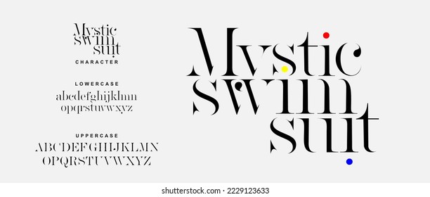 Elegant Font Uppercase Lowercase. Classic Lettering Minimal Fashion Designs. Typography modern serif fonts regular decorative vintage concept. vector illustration
