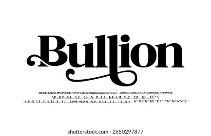 Elegant Font Uppercase Lowercase. Classic Lettering Designs. Typography modern serif fonts regular decorative vintage vector illustration