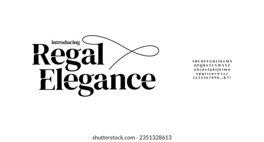 Elegant Font Uppercase Lowercase and Number. Classic Lettering Minimal Fashion Designs. Typography modern serif fonts regular decorative vintage concept. vector illustration