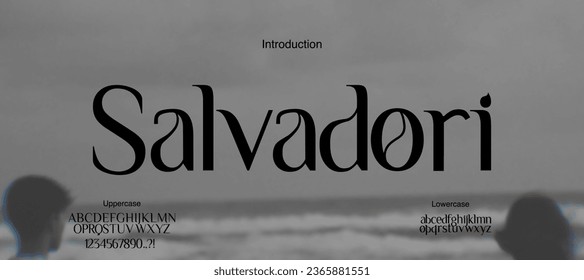 Elegant Font Uppercase Lowercase and Number. Classic Lettering Minimal Fashion Designs. Typography modern serif fonts regular. vector illustration