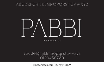 Elegant Font Uppercase Lowercase and Number. Classic Lettering Minimal Fashion Designs. Typography modern serif fonts regular decorative vintage concept. vector illustration