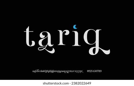 Elegant Font Uppercase Lowercase and Number. Classic Lettering Minimal Fashion Designs. Typography modern serif fonts regular decorative vintage concept. vector illustration