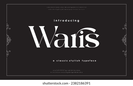 Elegant Font Uppercase Lowercase and Number. Classic Lettering Minimal Fashion Designs. Typography modern serif fonts regular decorative vintage concept. vector illustration