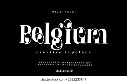 Elegant Font Uppercase Lowercase and Number. Classic Lettering Minimal Fashion Designs. Typography modern serif fonts regular decorative vintage concept. vector illustration
