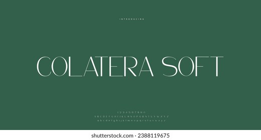 Elegant Font Uppercase Lowercase and Number. Classic Lettering Minimal Fashion Designs. Typography modern san Sanserif fonts regular decorative vintage concept. vector illustration