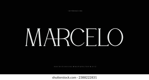 Elegant Font Uppercase Lowercase and Number. Classic Lettering Minimal Fashion Designs. Typography modern Serif fonts regular decorative vintage concept. vector illustration