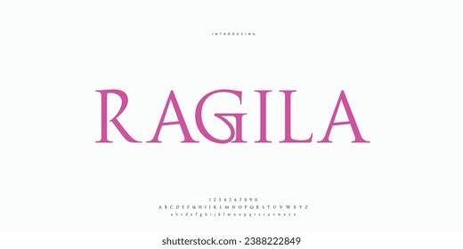 Elegant Font Uppercase Lowercase and Number. Classic Lettering Minimal Fashion Designs. Typography modern Serif fonts regular decorative vintage concept. vector illustration