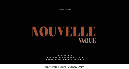 Elegant Font Uppercase Lowercase and Number. Classic Lettering Minimal Fashion Designs. Typography modern Serif fonts regular decorative vintage concept. vector illustration