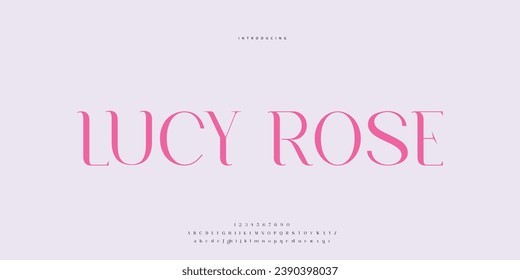 Elegant Font Uppercase Lowercase and Number. Classic Lettering Minimal Fashion Designs. Typography modern Serif fonts regular decorative vintage concept. vector illustration