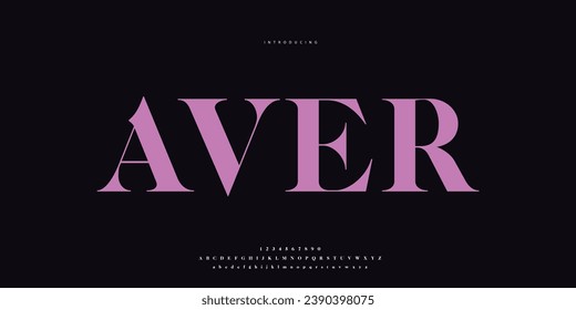 Elegant Font Uppercase Lowercase and Number. Classic Lettering Minimal Fashion Designs. Typography modern Serif fonts regular decorative vintage concept. vector illustration