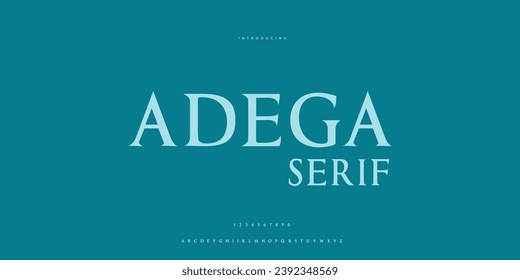 Elegant Font Uppercase Lowercase and Number. Classic Lettering Minimal Fashion Designs. Typography modern Serif fonts regular decorative vintage concept. vector illustration