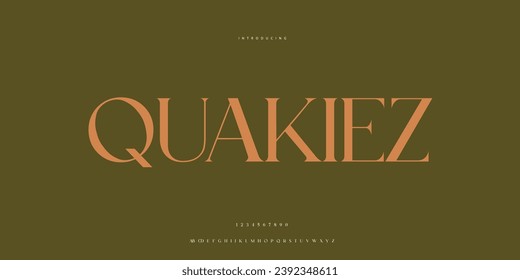 Elegant Font Uppercase Lowercase and Number. Classic Lettering Minimal Fashion Designs. Typography modern Serif fonts regular decorative vintage concept. vector illustration