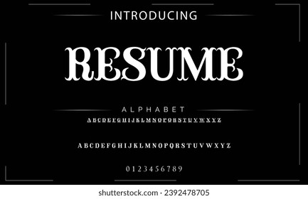 Elegant Font Uppercase Lowercase and Number. Classic Lettering Minimal Fashion Designs. Typography modern serif fonts regular decorative vintage concept. vector illustration