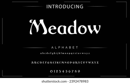 Elegant Font Uppercase Lowercase and Number. Classic Lettering Minimal Fashion Designs. Typography modern serif fonts regular decorative vintage concept. vector illustration