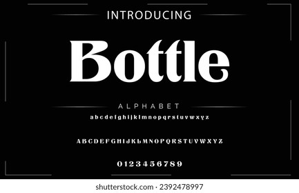 Elegant Font Uppercase Lowercase and Number. Classic Lettering Minimal Fashion Designs. Typography modern serif fonts regular decorative vintage concept. vector illustration