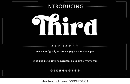 Elegant Font Uppercase Lowercase and Number. Classic Lettering Minimal Fashion Designs. Typography modern serif fonts regular decorative vintage concept. vector illustration